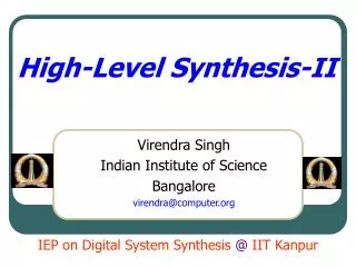 High-Level Synthesis-II