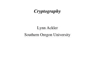 Cryptography