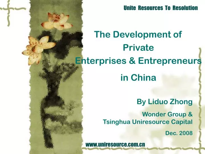 the development of private enterprises entrepreneurs in china