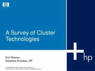 a survey of cluster technologies