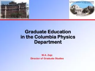 Graduate Education in the Columbia Physics Department