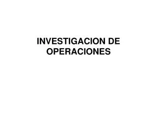 investigacion de operaciones
