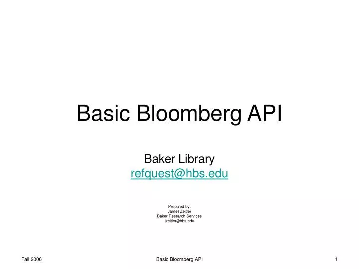 basic bloomberg api