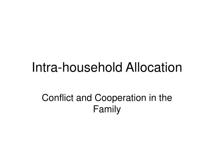 intra household allocation