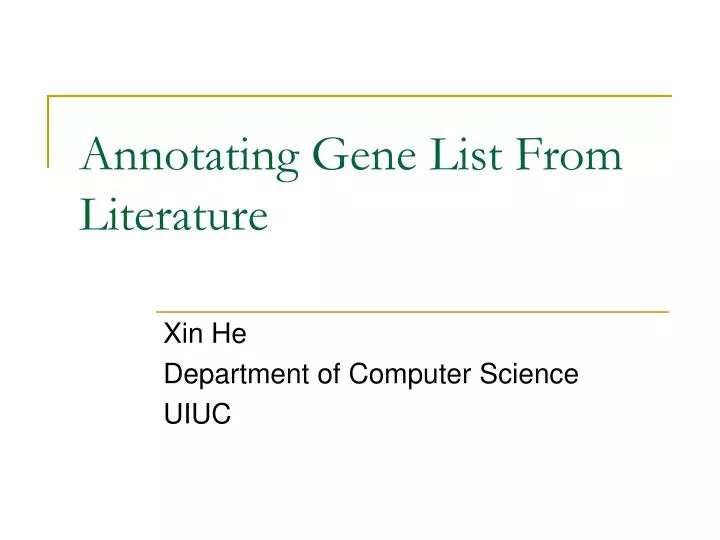 annotating gene list from literature