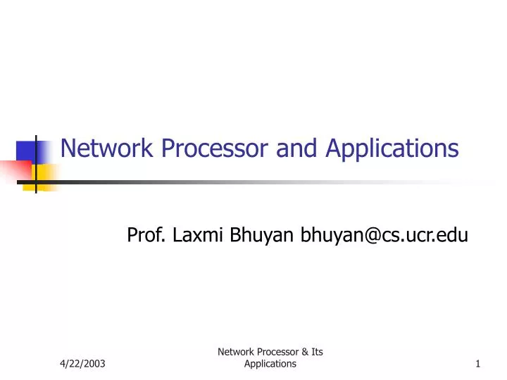 network processor and applications