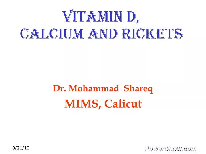 vitamin d calcium and rickets