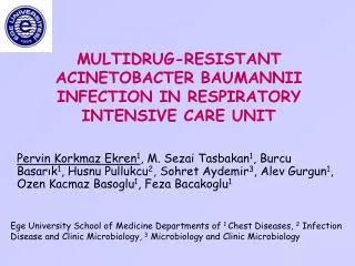 MULTIDRUG-RESISTANT ACINETOBACTER BAUMANNII INFECTION IN RESPIRATORY INTENSIVE CARE UNIT