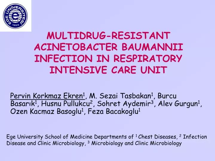multidrug resistant acinetobacter baumannii infection in respiratory intensive care unit