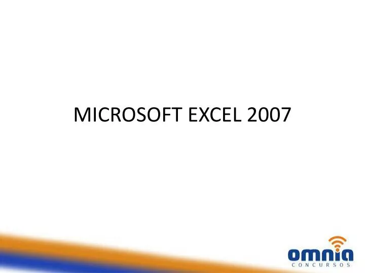 microsoft excel 2007