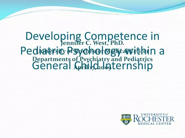 developing competence in pediatric psychology within a general child internship