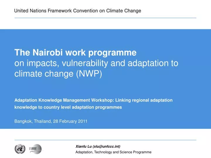 the nairobi work programme on impacts vulnerability and adaptation to climate change nwp