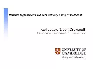 Reliable high-speed Grid data delivery using IP Multicast