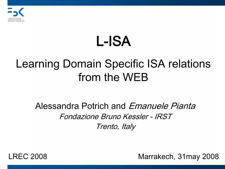 l isa learning domain specific isa relations from the web