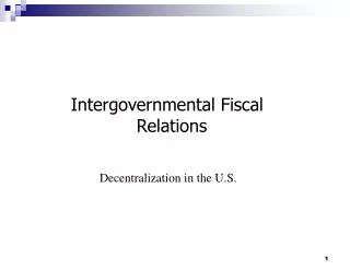 Intergovernmental Fiscal