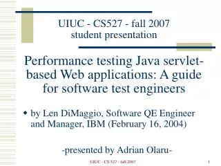 by Len DiMaggio, Software QE Engineer and Manager, IBM (February 16, 2004)