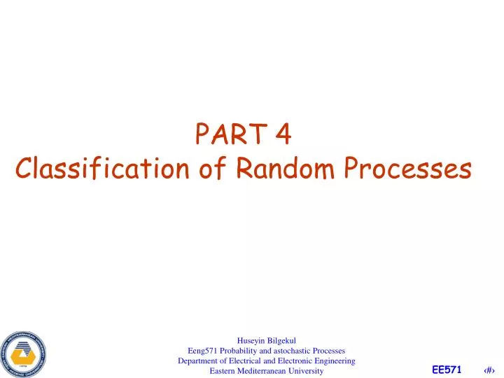 part 4 classification of random processes