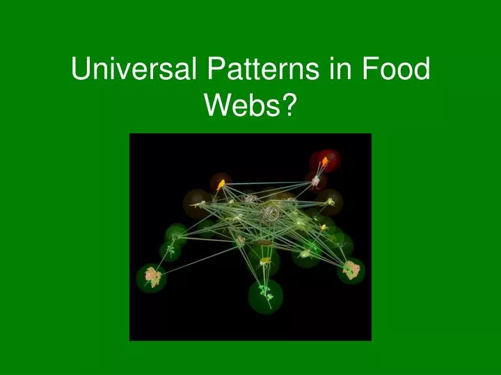 universal patterns in food webs