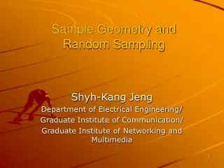 Sample Geometry and Random Sampling