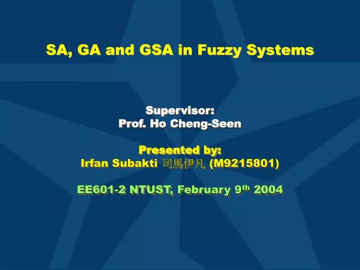 sa ga and gsa in fuzzy systems