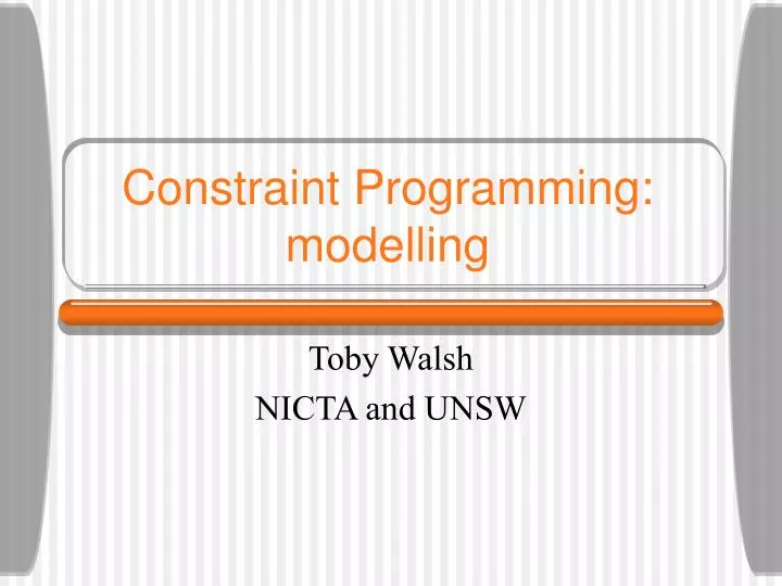 constraint programming modelling