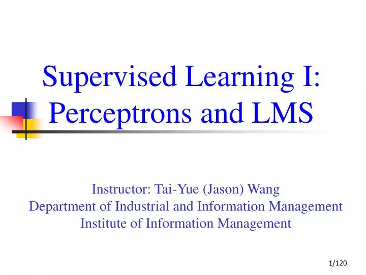 supervised learning i perceptrons and lms