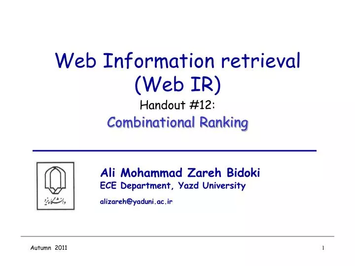 web information retrieval web ir