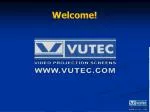 Vutec Corporation: Pioneers in High-Performance Projection Screens Since 1977 - slide 1