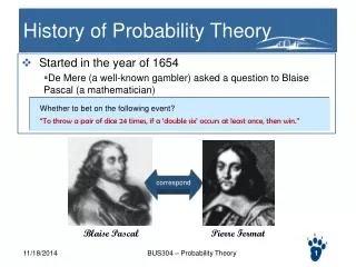 History of Probability Theory