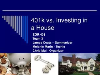 401k vs. Investing in a House