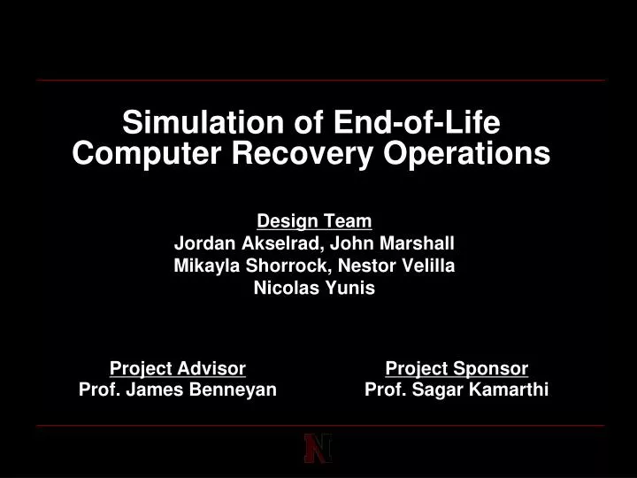 simulation of end of life computer recovery operations