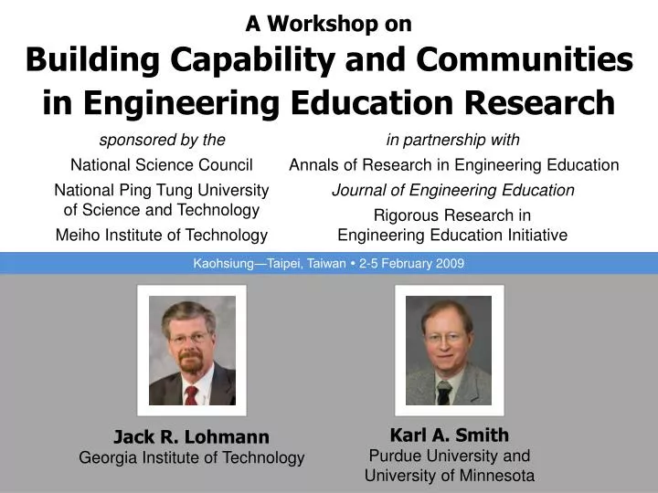 a workshop on building capability and communities in engineering education research