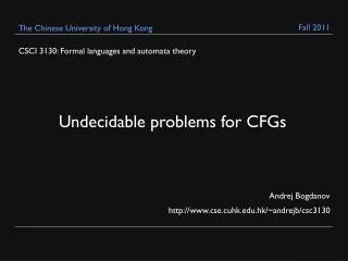 CSCI 3130: Formal languages and automata theory