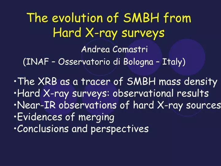 the evolution of smbh from hard x ray surveys