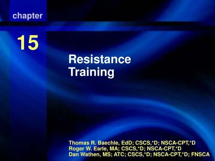 resistance training