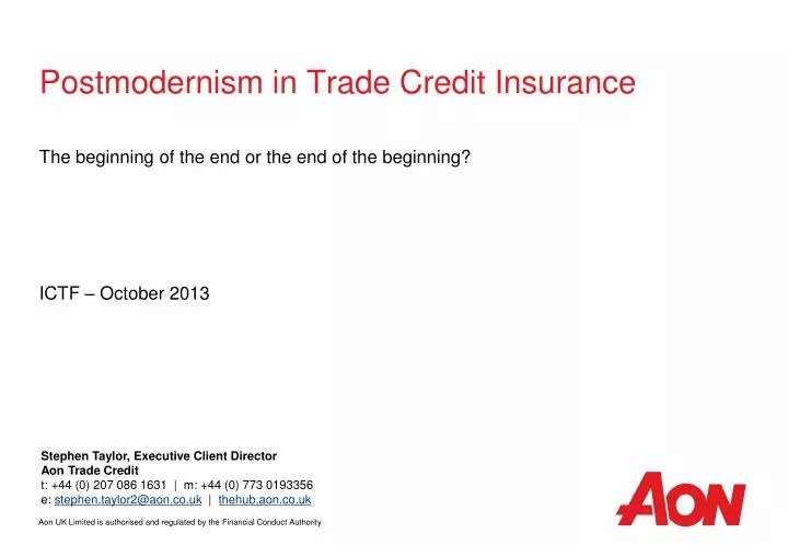 postmodernism in trade credit insurance