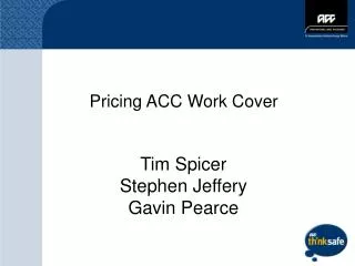 Pricing ACC Work Cover
