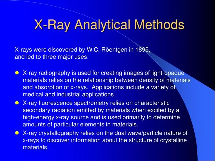 x ray analytical methods