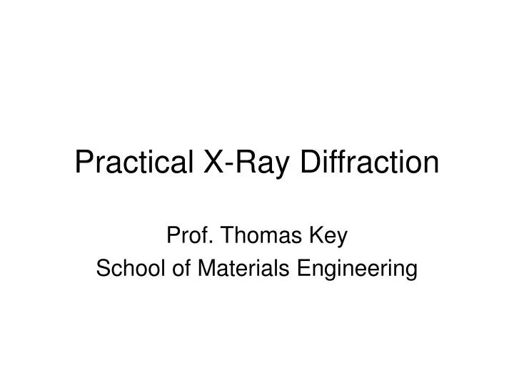 practical x ray diffraction