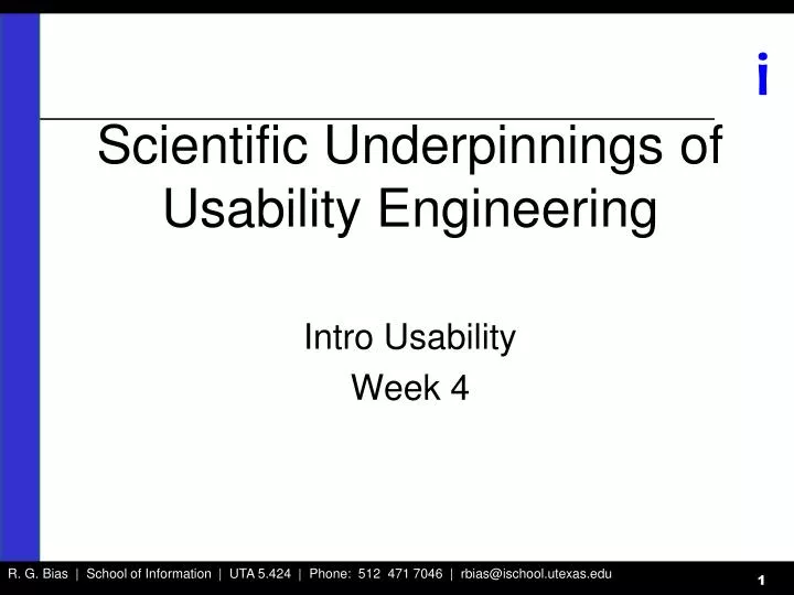 scientific underpinnings of usability engineering