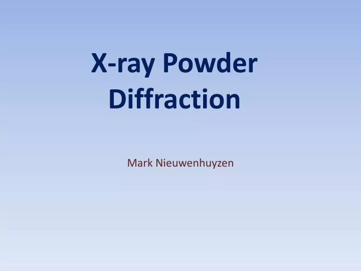 x ray powder diffraction