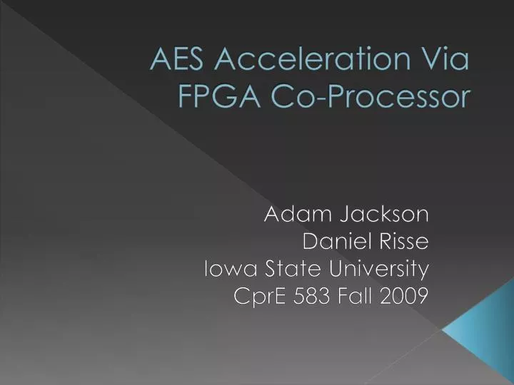 aes acceleration via fpga co processor