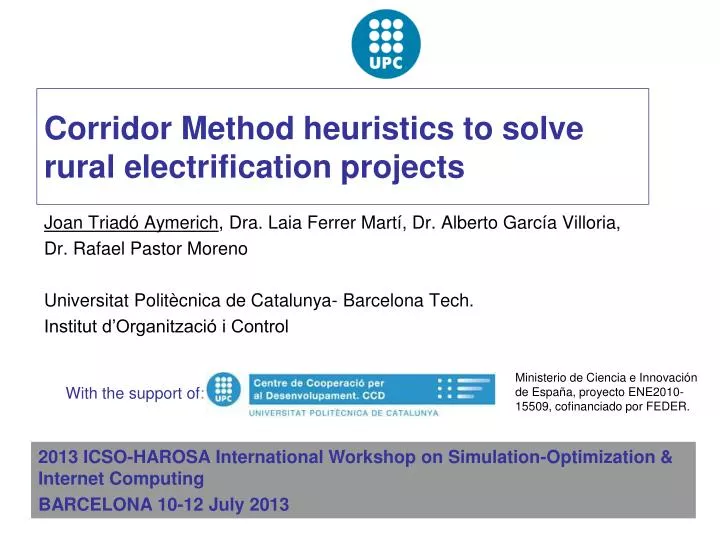 corridor method heuristics to solve rural electrification projects