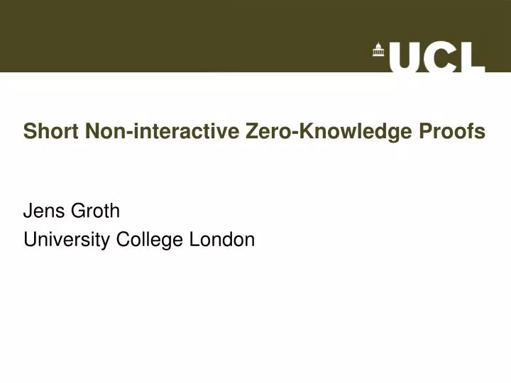 short non interactive zero knowledge proofs