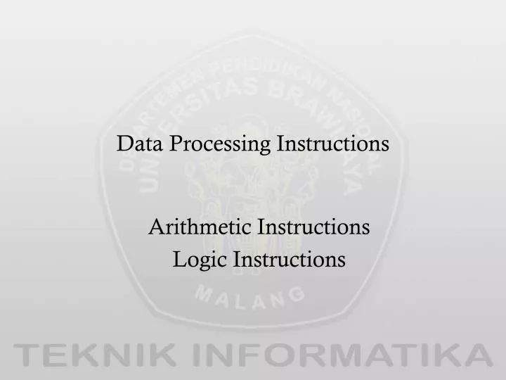 data processing instructions