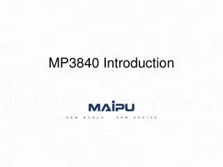 MP3840 Introduction