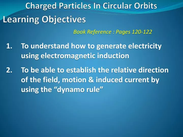 charged particles in circular orbits