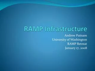 RAMP Infrastructure
