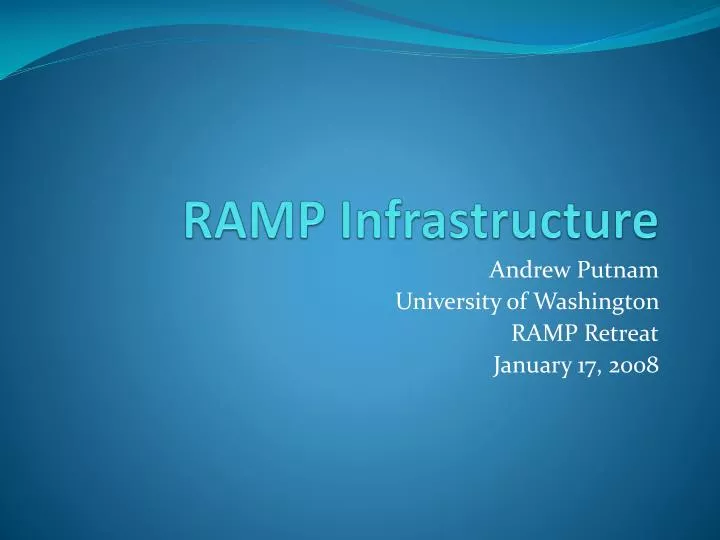 ramp infrastructure