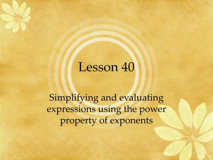 lesson 40